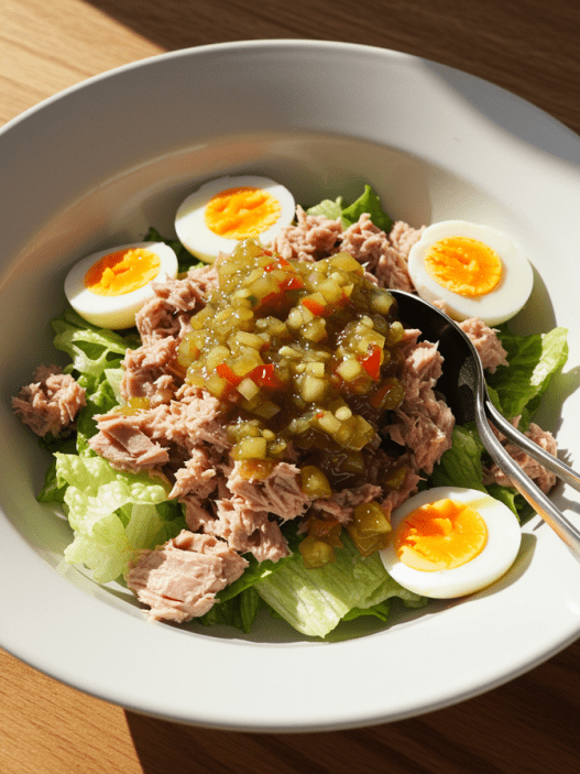 Tuna Salad Recipe with Egg and Relish