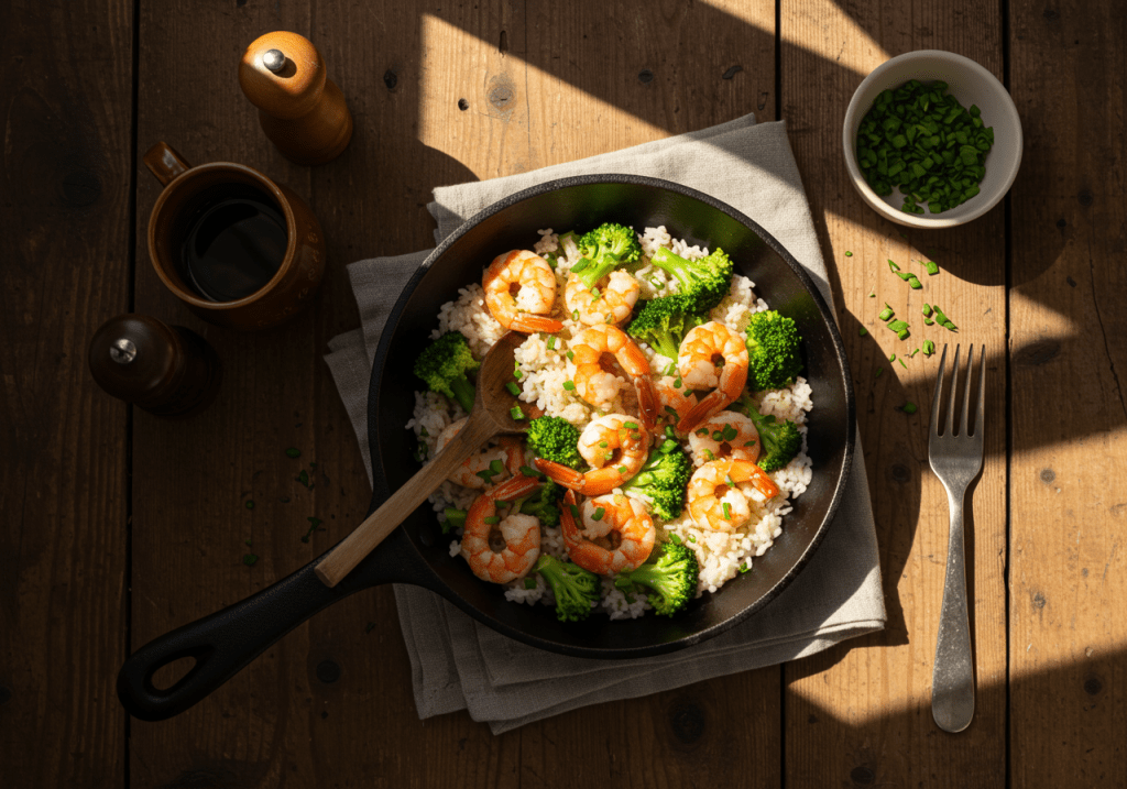 Shrimp and Rice with Broccoli