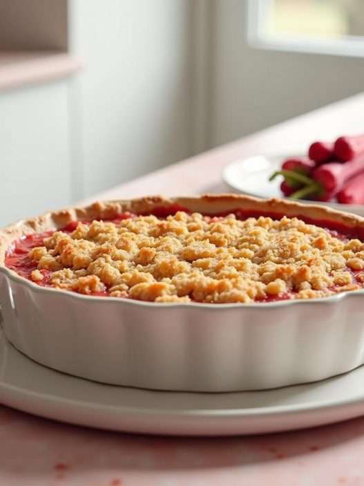 rhubarb crumble pie