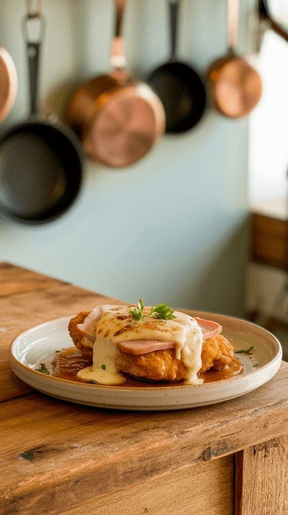 Deconstructed chicken cordon blue
