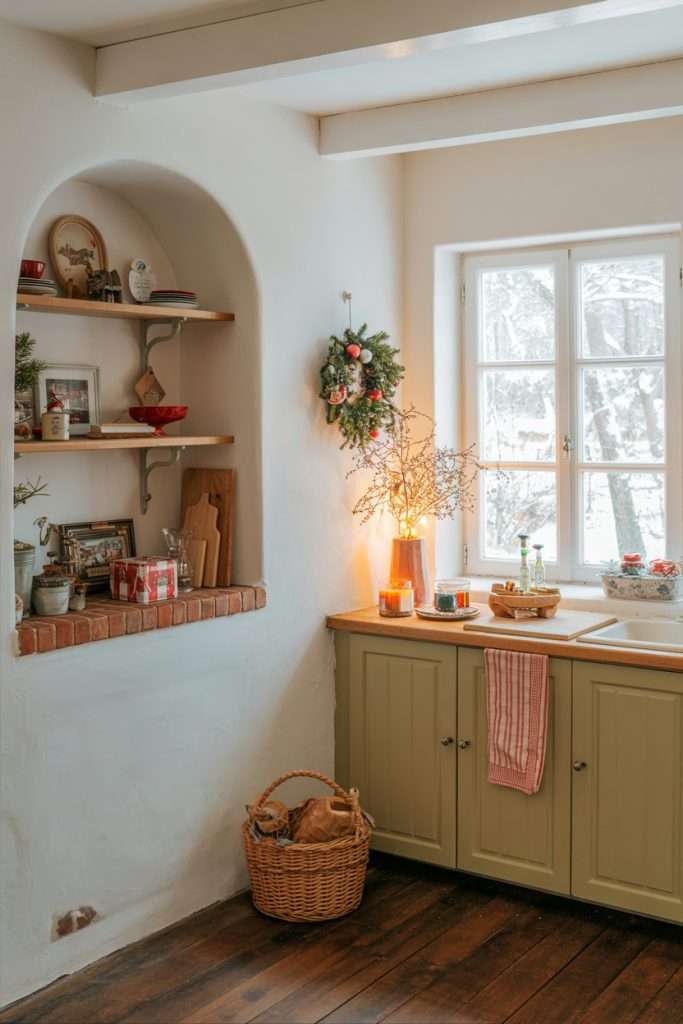 alcove in a vintage cottage kitchen