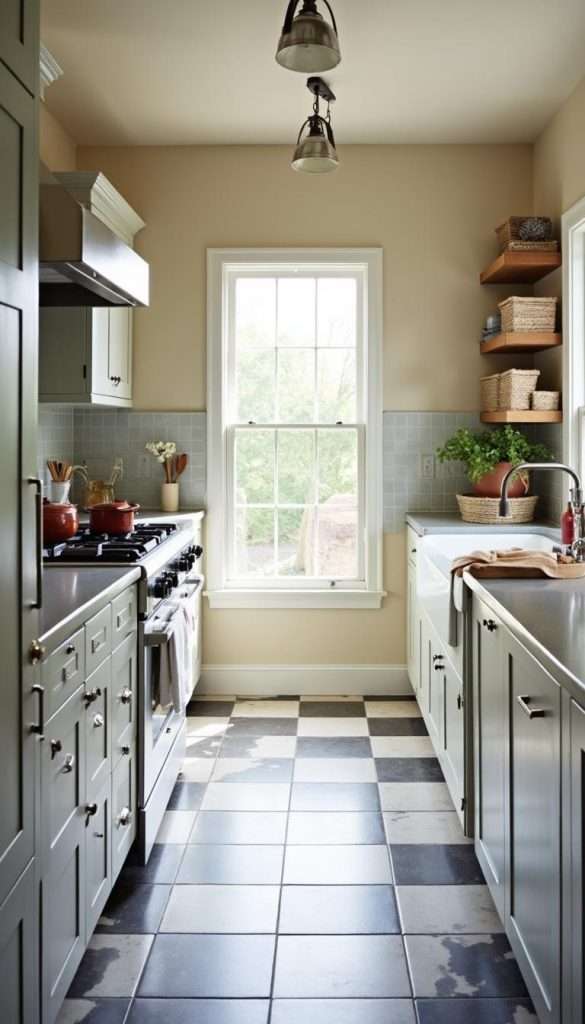 checkerboard tile flooring