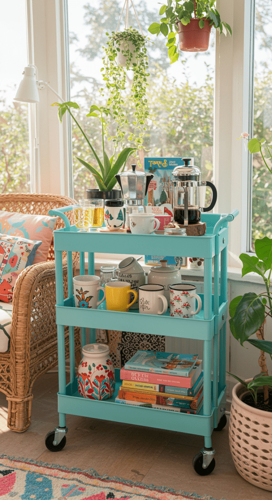 coffee station on a roller cart