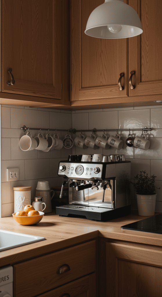 compact coffee station for a small kitchen