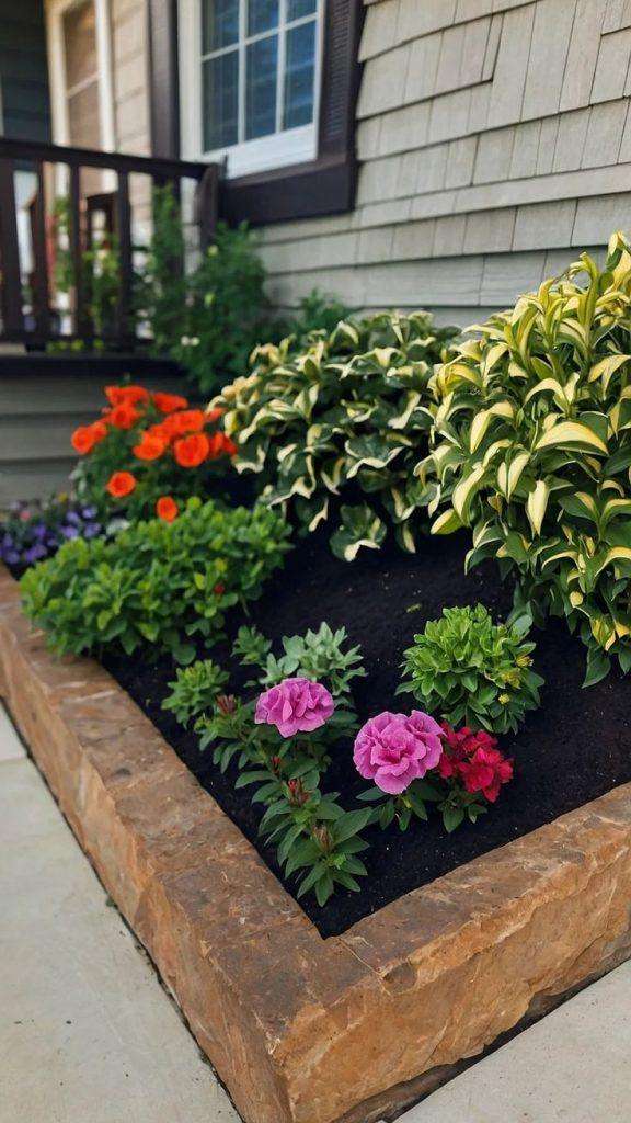 diamond shape flower bed