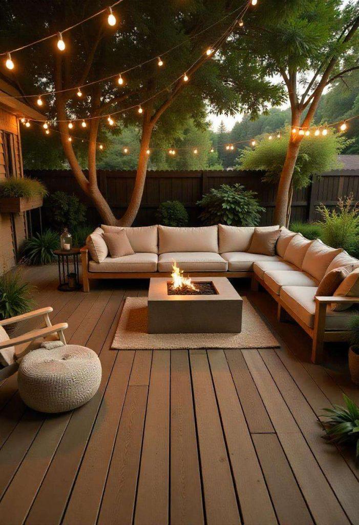 rectangle firepit ideas