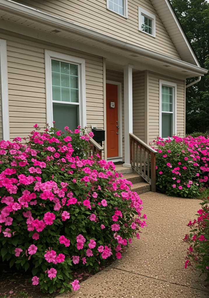 monochrome flower bed ideas