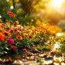 flower bed in soft daylight