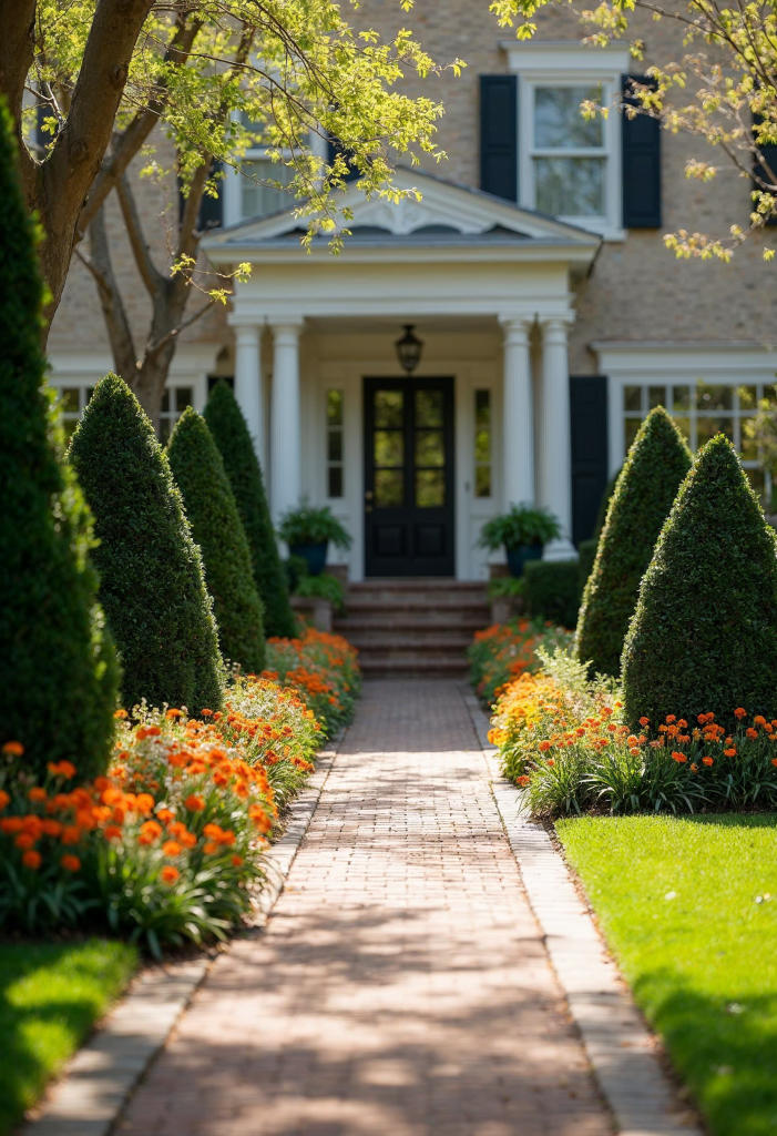 Flower Bed Ideas for the Front of Your House which borders a front pathway