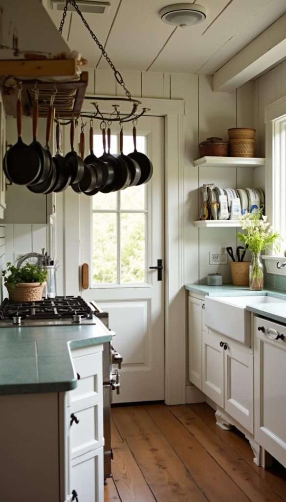hanging pot rack from ceiling