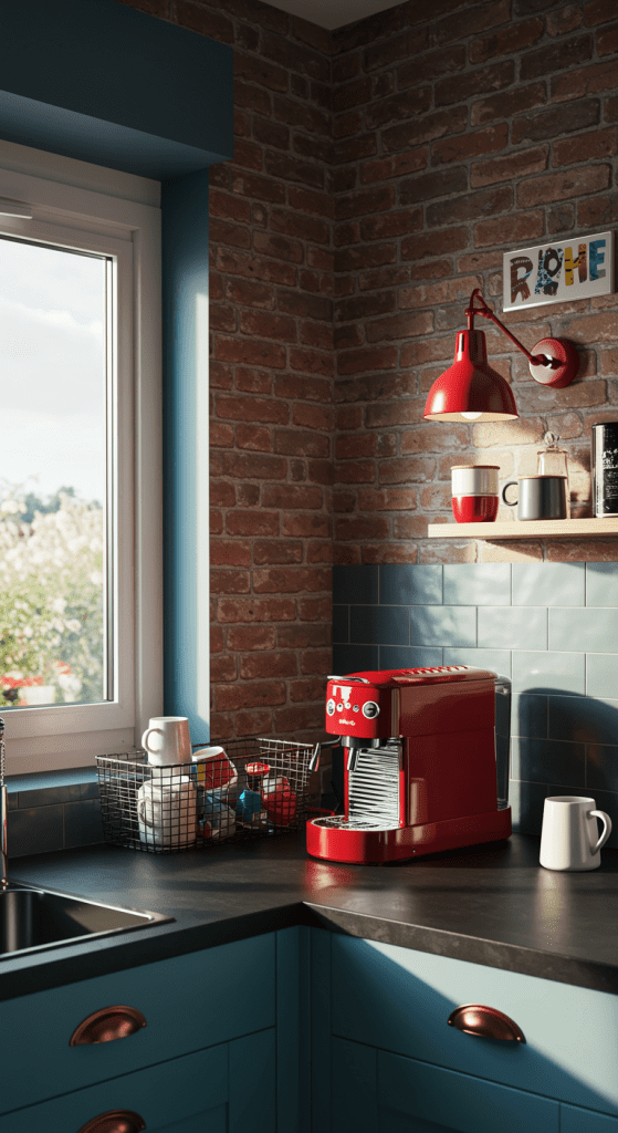 industrial style coffee station idea