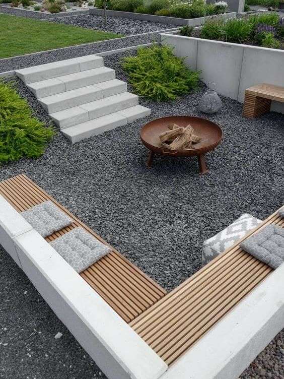 Modern Backyard Landscaping Ideas for sunken outdoor spaces