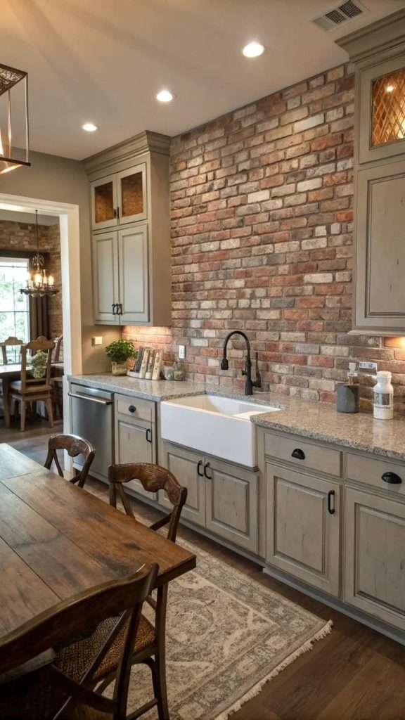 brick accent wall