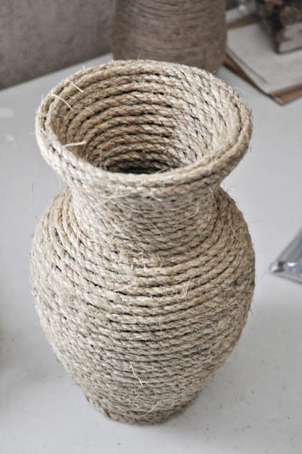 rope wrapped vase