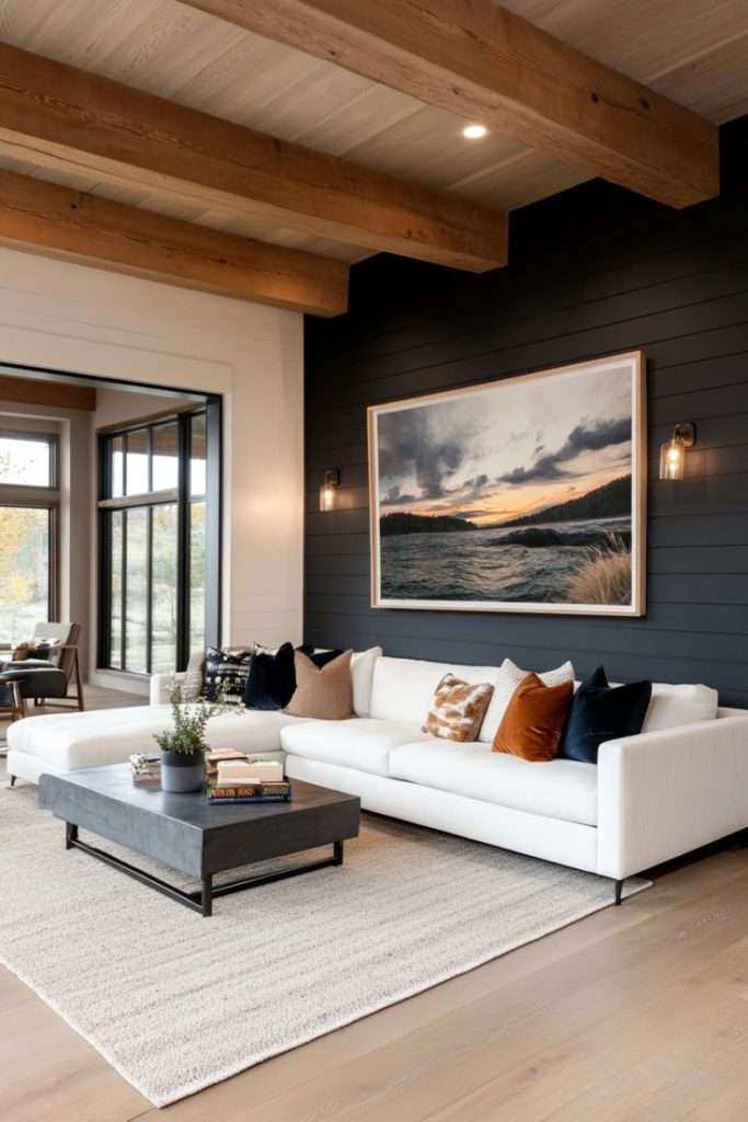 shiplap accent walls in a farmhouse