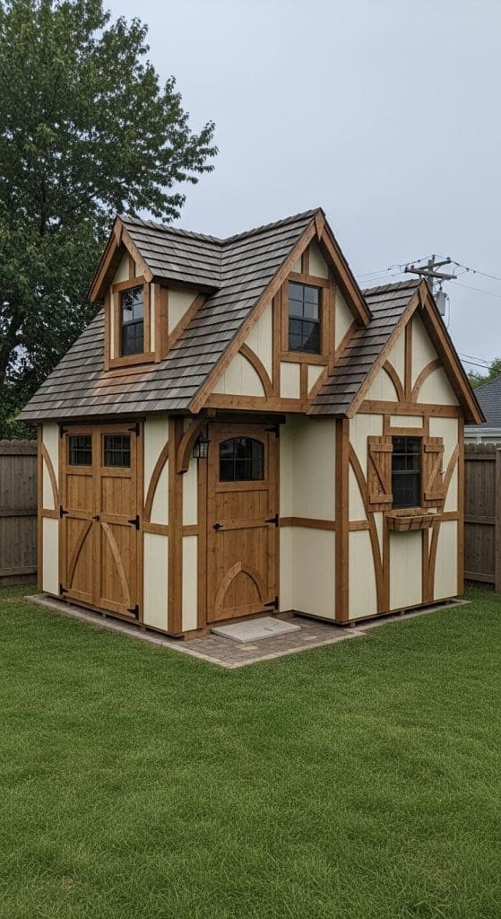 tudor style shed