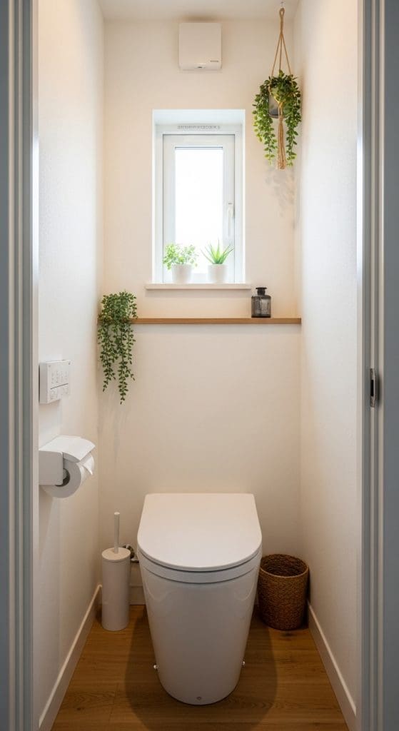 green plants in Cloakroom Toilet Ideas