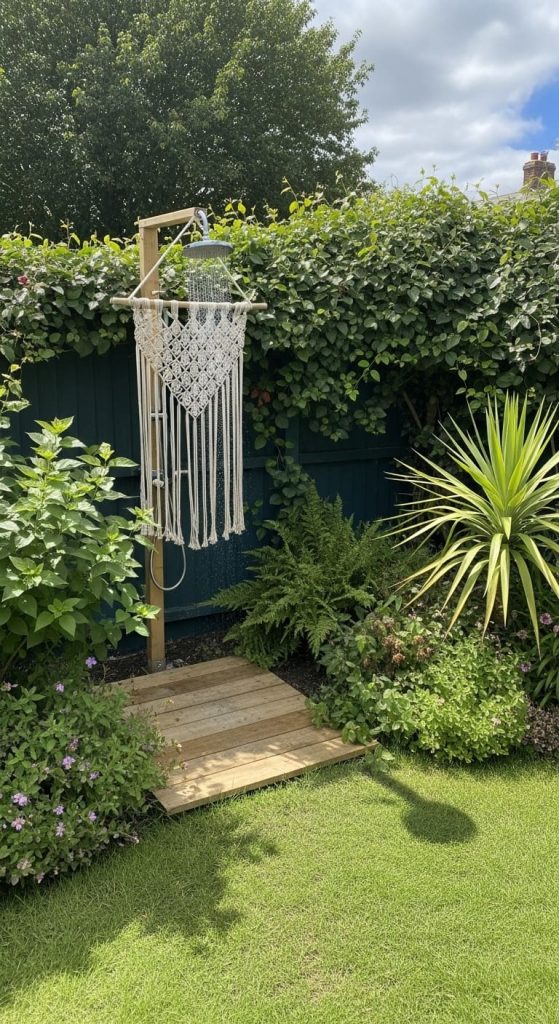 outdoor shower area