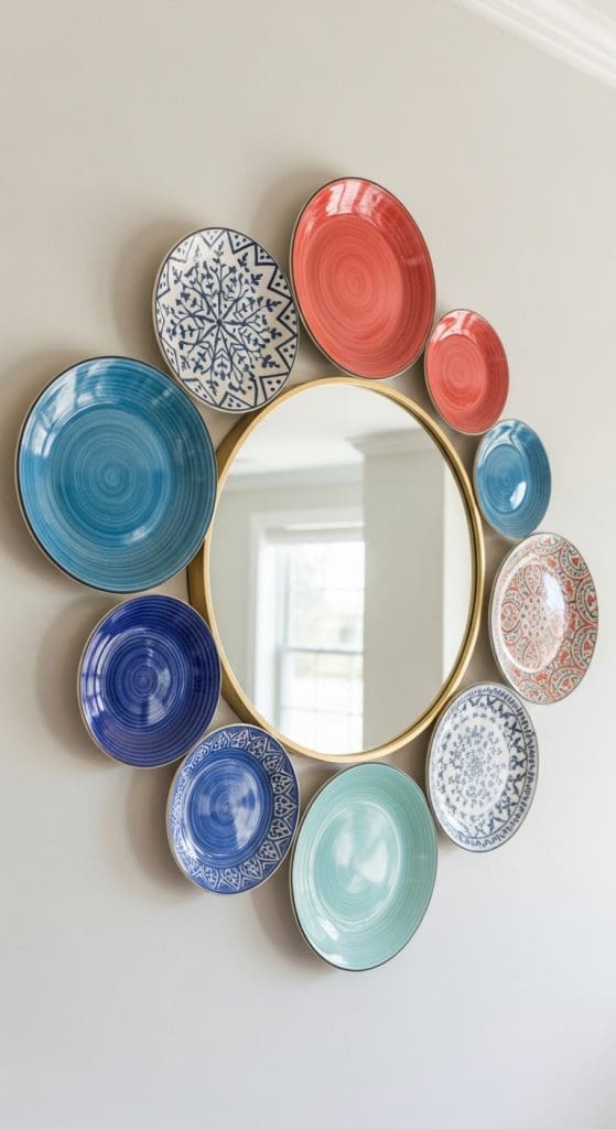 plates around mirror