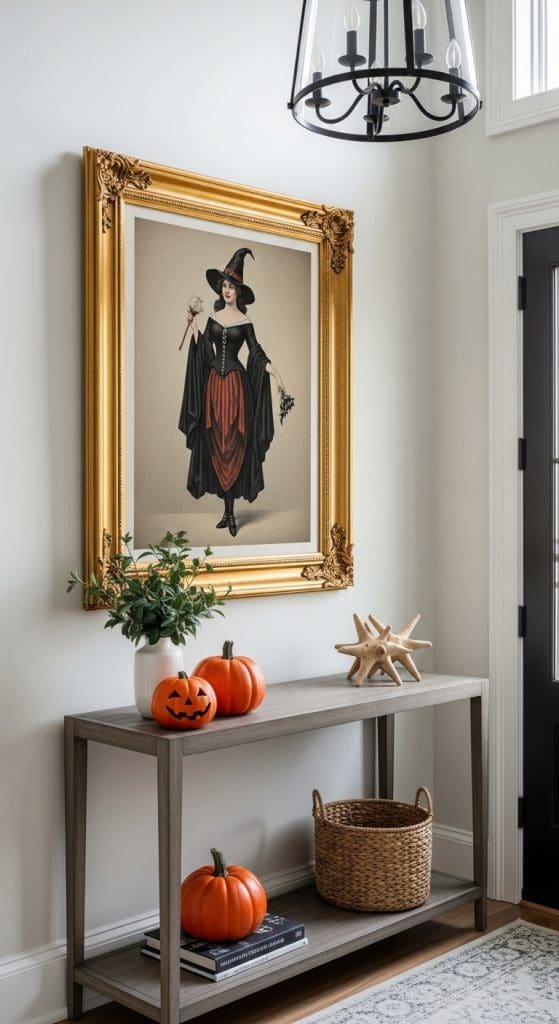framed vintage art for Classy Halloween Decor