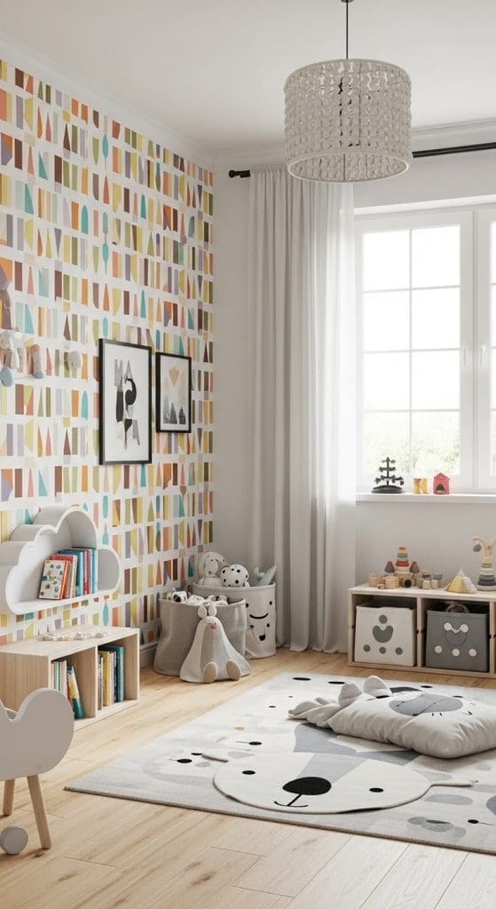 bold patterned wallpaper