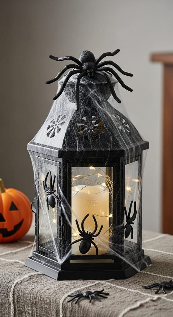 black lantern with spiders