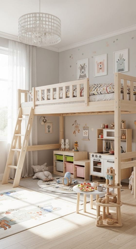 bunk bed with play area underneath child's bedroom