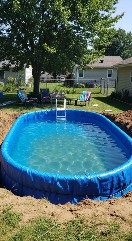 in ground tarp pool