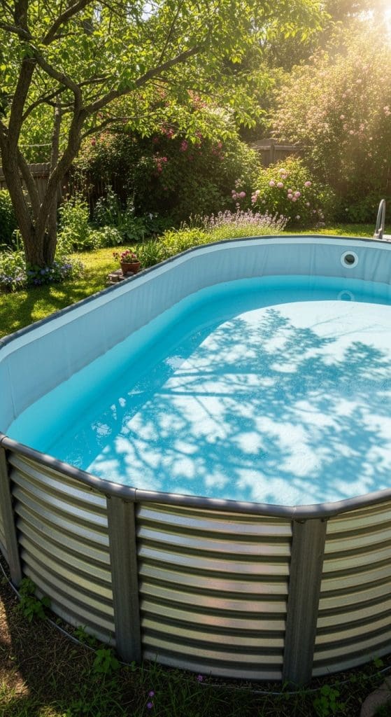 corrugated metal swimming pool Homemade Swimming Pool Ideas