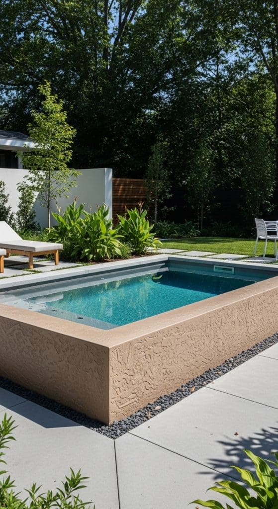 concrete raised plunge pool