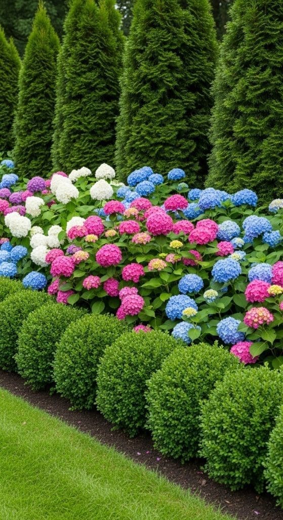 layered Hydrangea border