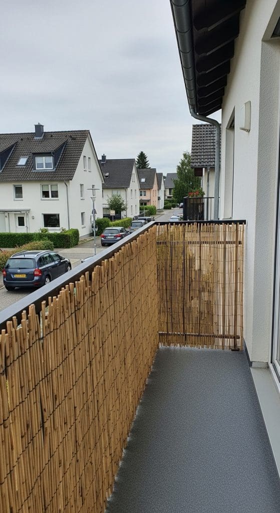 bamboo fence on balcony