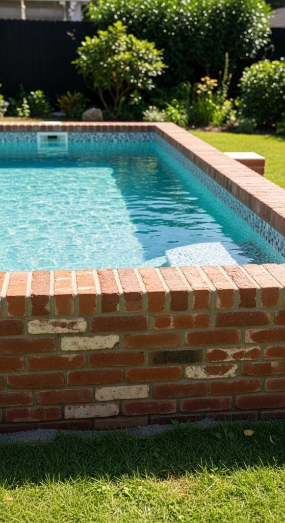 brick lined garden pool