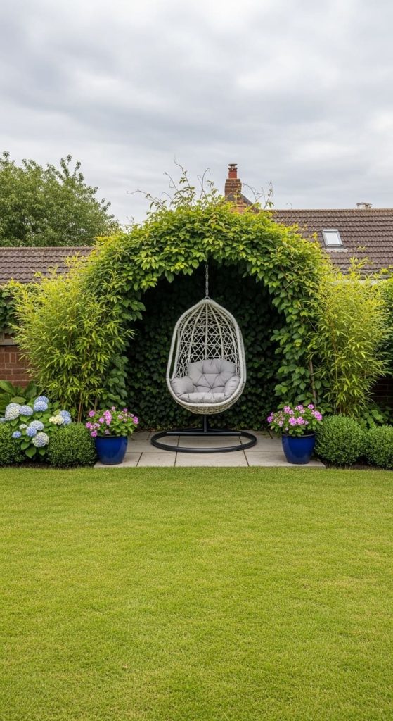 hanging chairs creating a DIY Backyard Oasis
