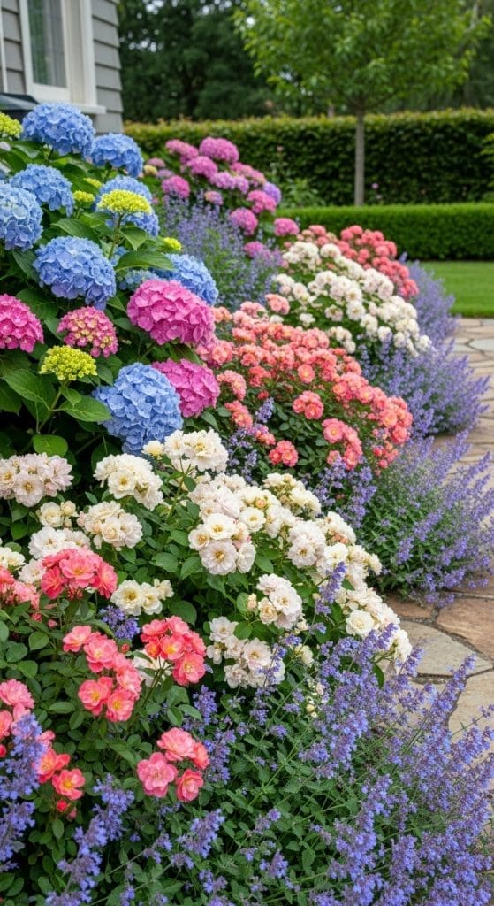 Hydrangea border Hydrangea Garden Ideas
