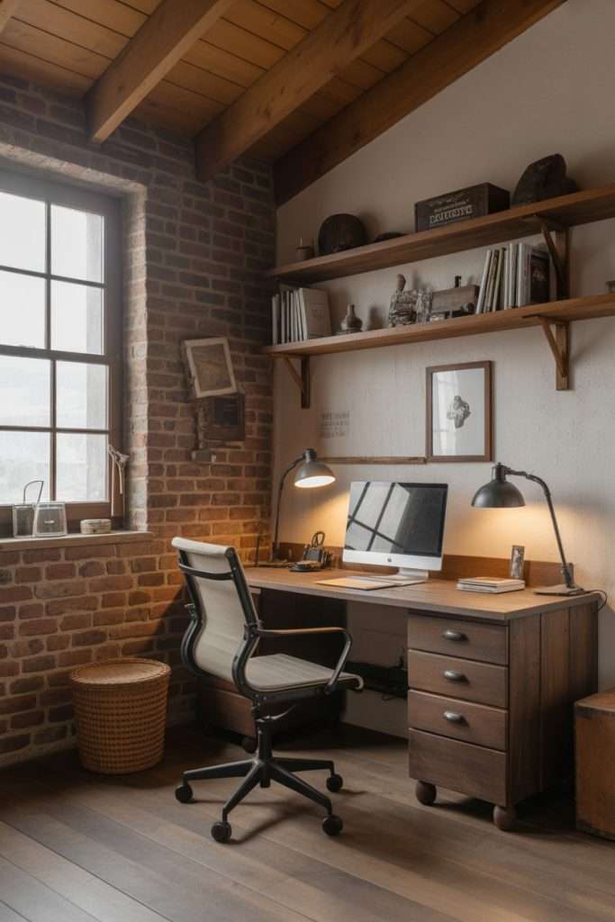 loft space for a office in a Farmhouse Barndominium