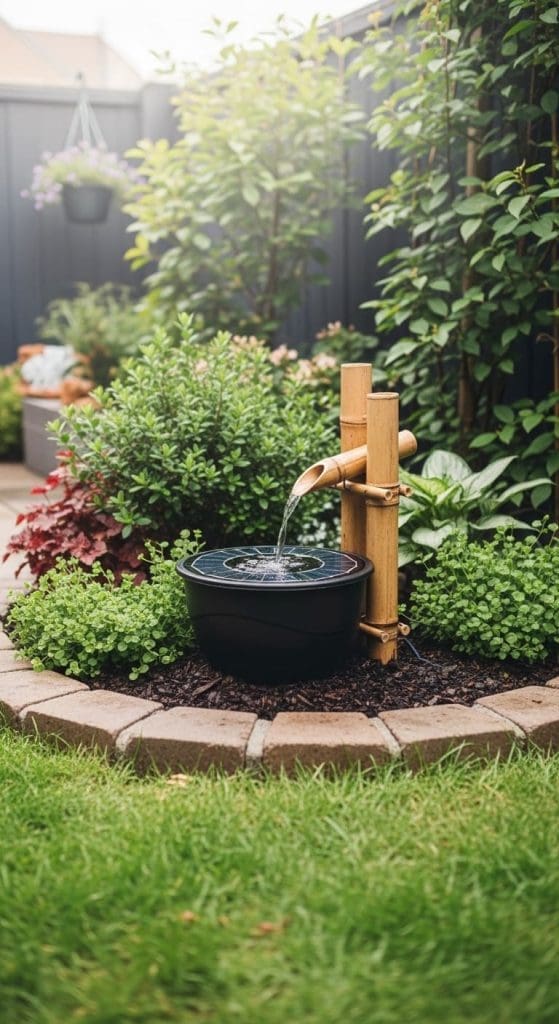 bamboo spout DIY Solar Water Fountain