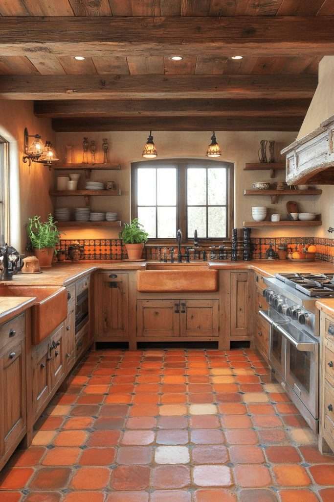 earthy kitchen floor
