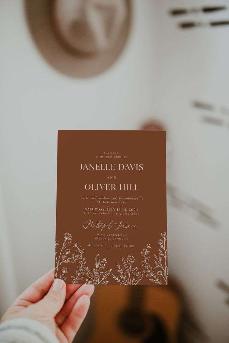 rustic color wedding invite