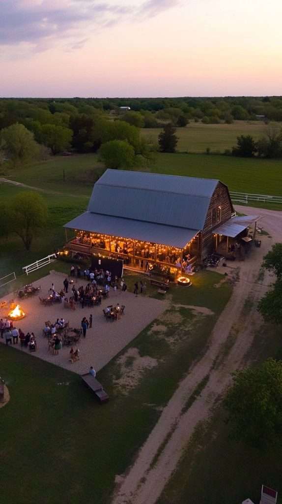 farm wedding set up