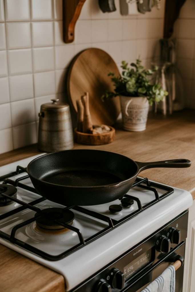 casket skillet on stove