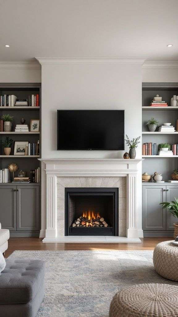 fireplace with TV intergration