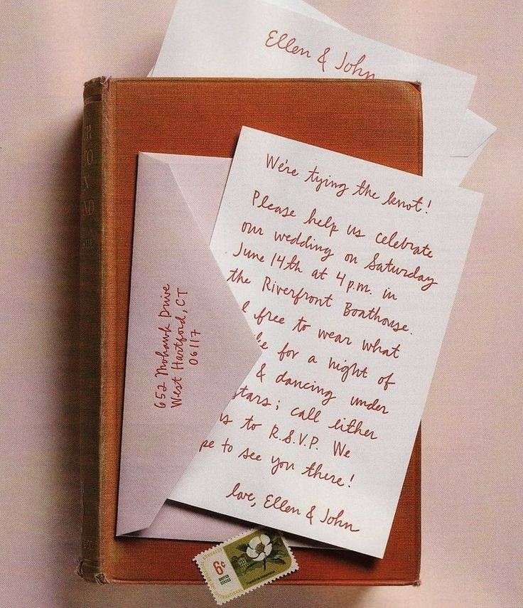 handwritten wedding invite