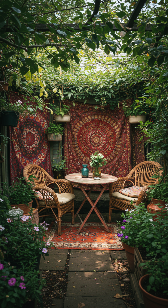 boho patio lounge for Hippie Garden Ideas