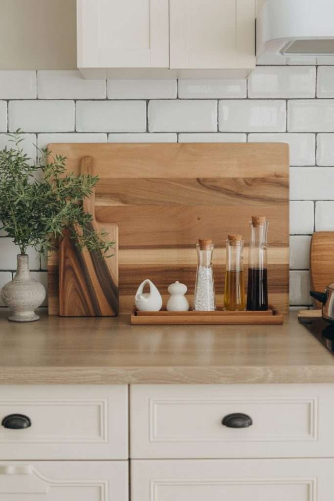 wooden boards Kitchen Counter Decor Ideas