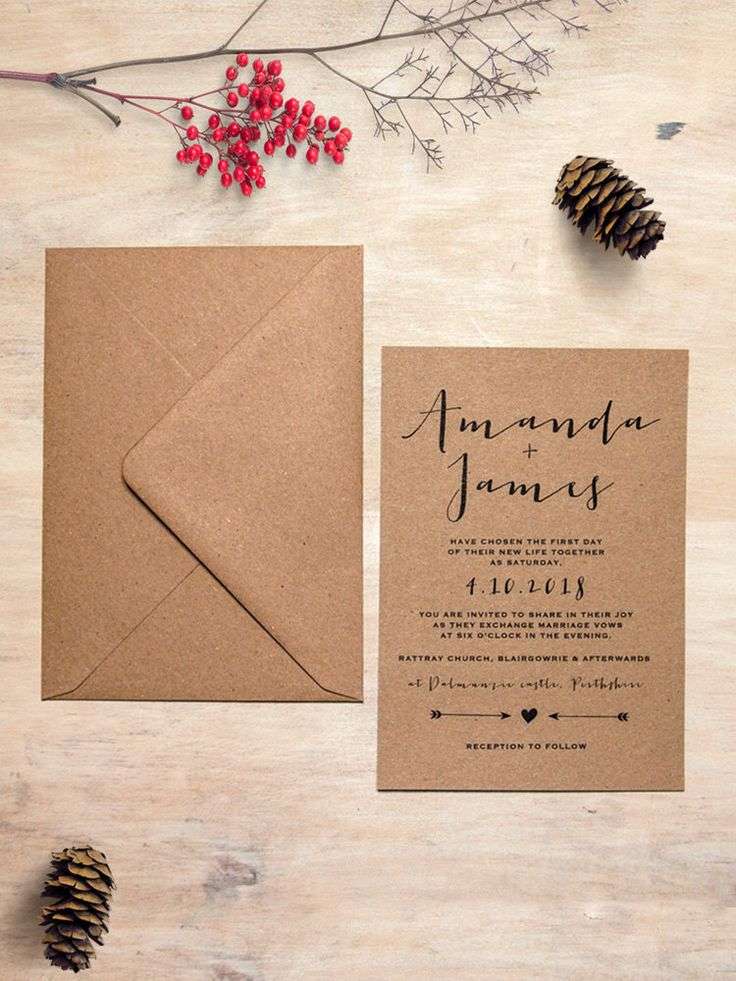 kraft paper wedding invites