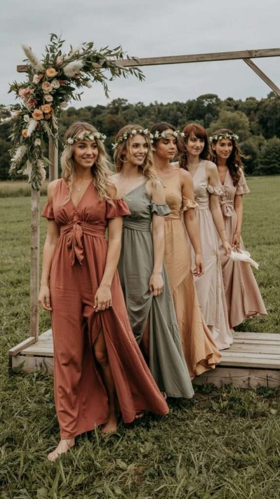 linen bridesmaid dress ideas for earthy wedding ideas
