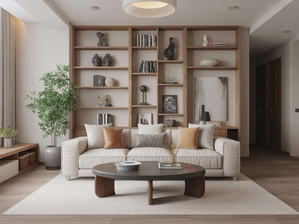 behind couch wall decor