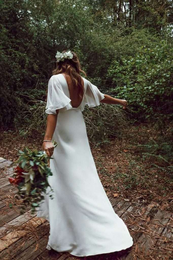 minimal wedding dress earthy wedding ideas