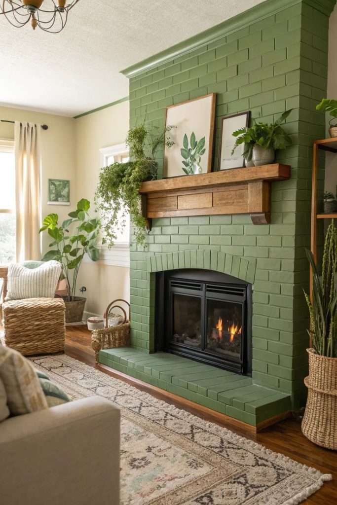 painted Fireplace Wall Idea